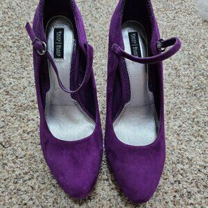 White House Black Market Purple Suede Rory Heels Size 9.5 - Never Worn